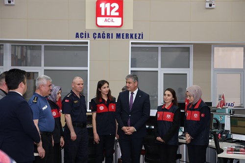 Valimiz Sayın Mustafa Yavuz, 112 Acil Çağrı Merkezi ve GAMER'i Ziyaret Etti.